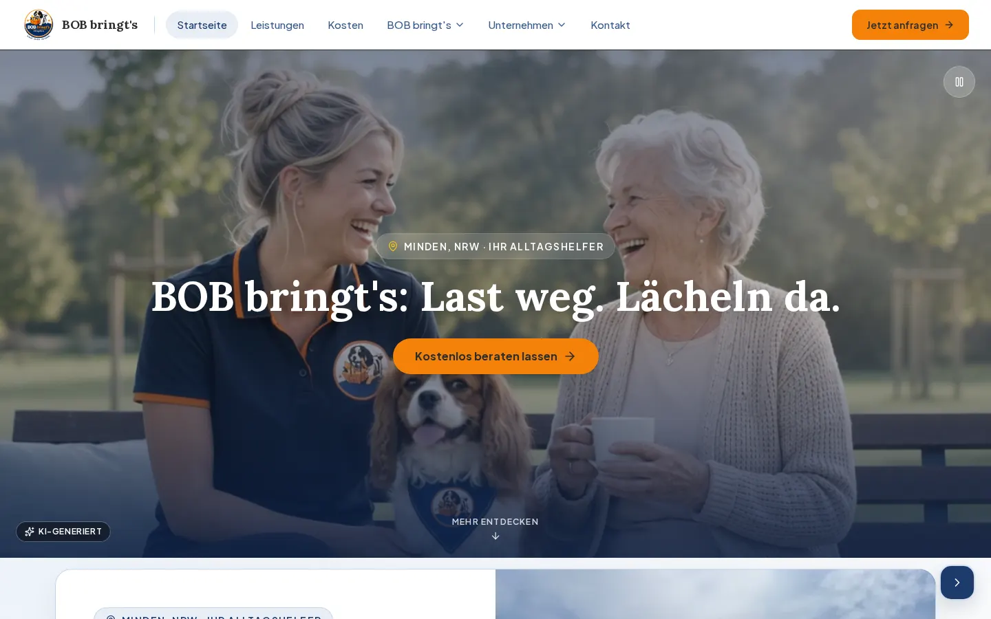 bob-bringts.com home page, desktop