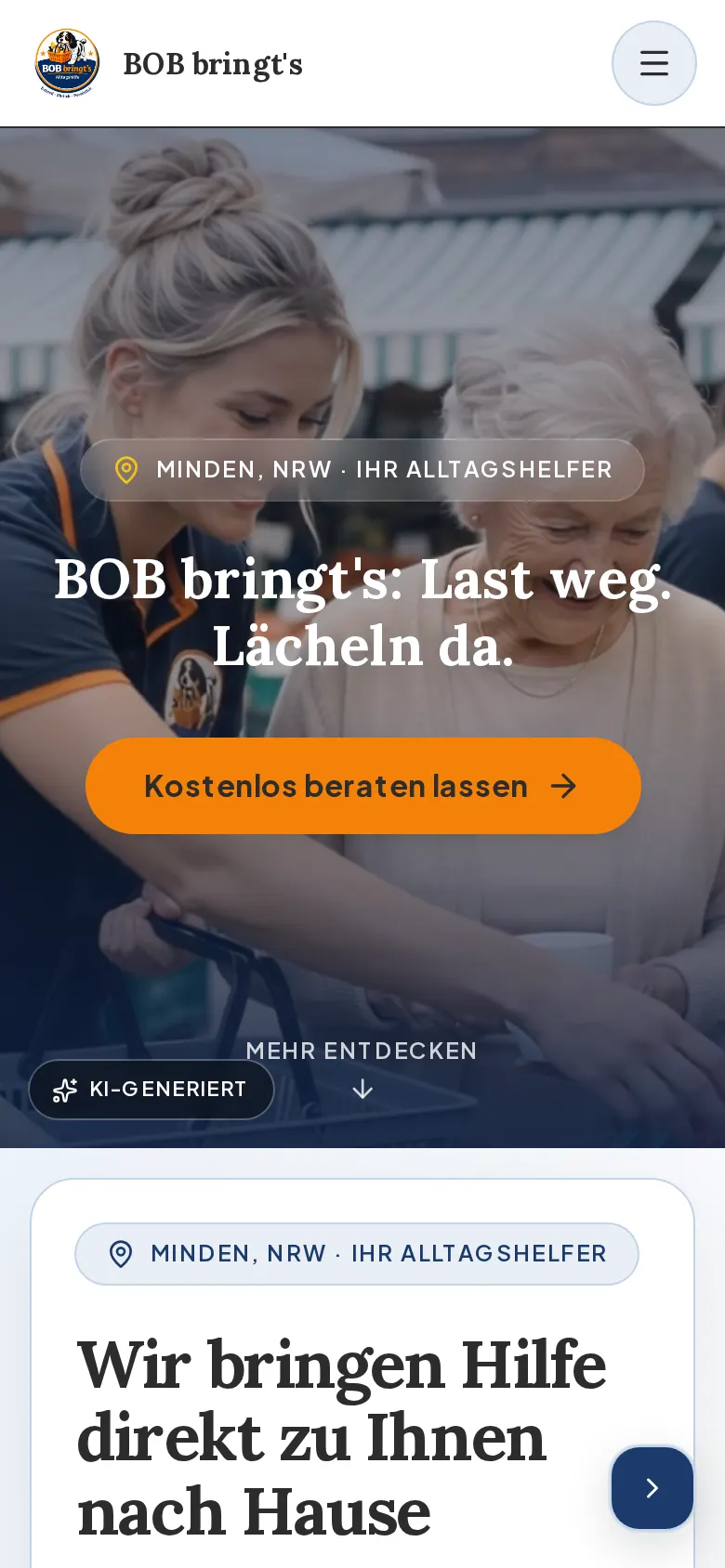 bob-bringts.com home page on a phone