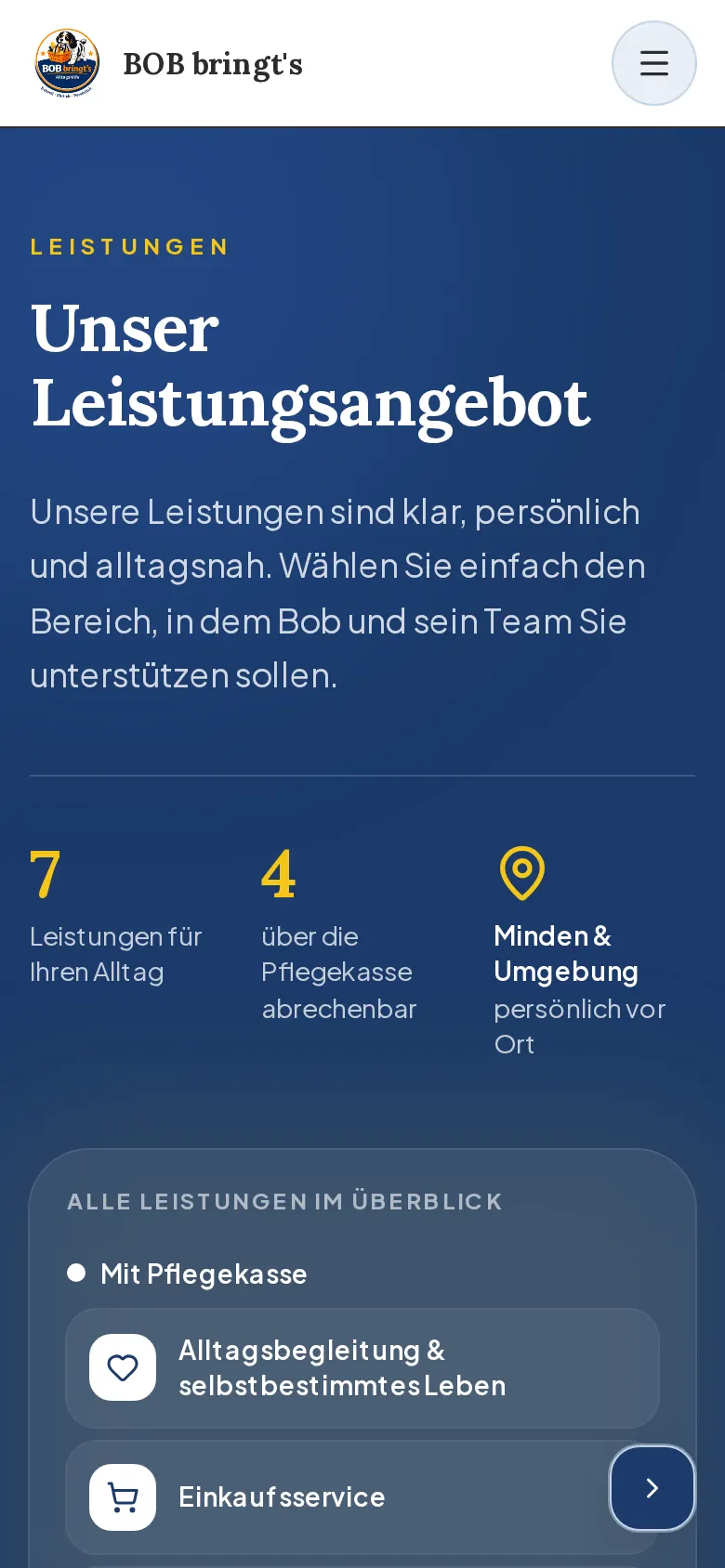 bob-bringts.com services page on a phone
