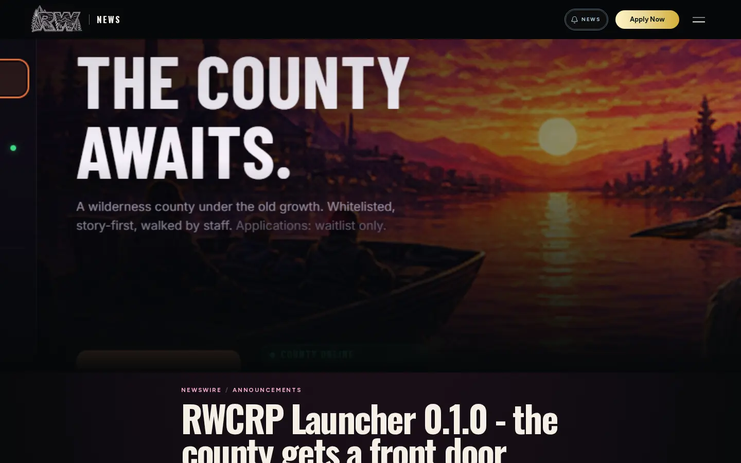 Newswire post about the RWCRP Launcher