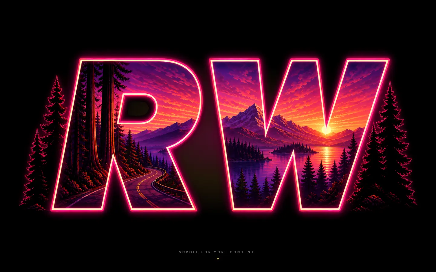 Animated home page intro with the RW logo
